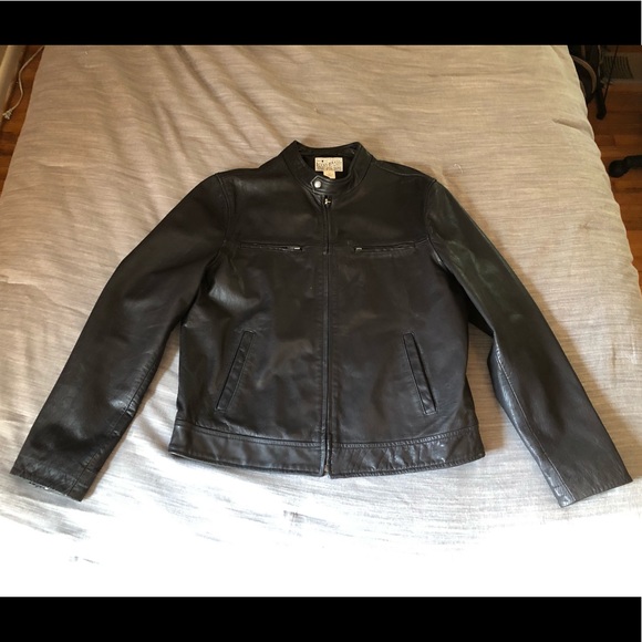 Men’s Lucky Brand Leather Racer Jacket - Picture 1 of 5